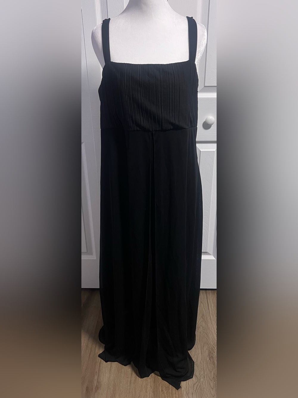 Vintage California Concepts Black Maxi Dress With Sheer Open Overlay
